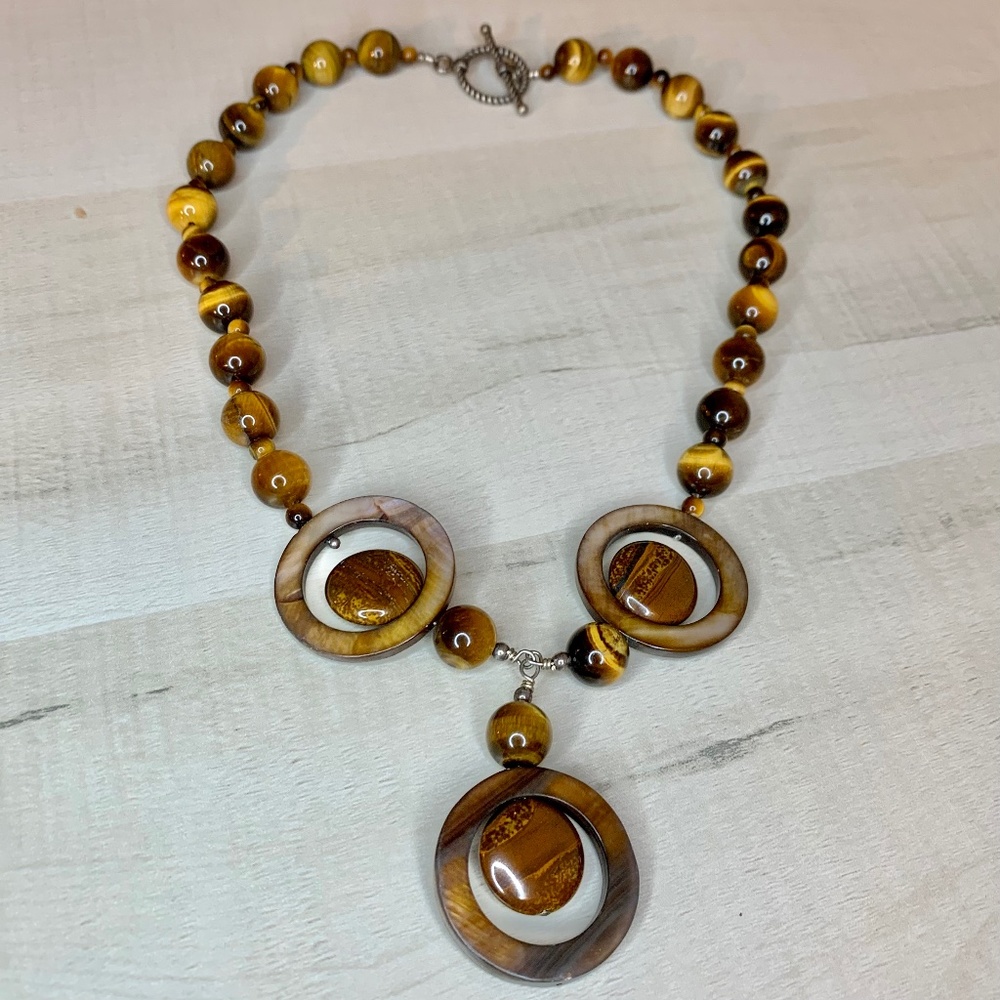 Cat's Eye Beads Statement Necklace